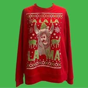 Holiday‎ Time Fa La La Llama Ugly Sweatshirt, Size M (38-40), MSRP $25